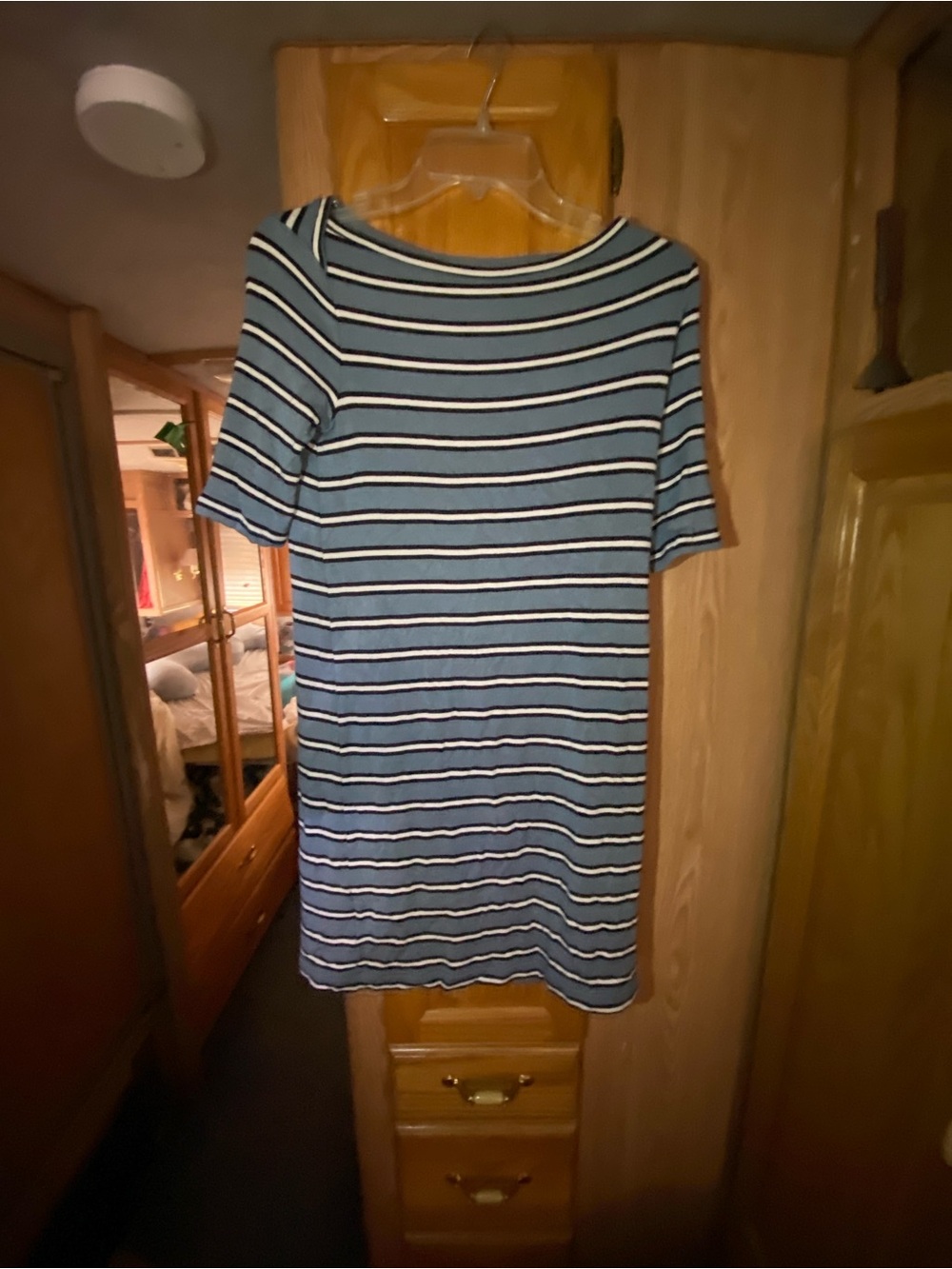 Lou & Grey Blue Striped Midi Tee Dress
